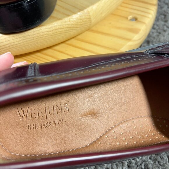 GH Bass Weejuns Loafer Layton Moc II Mens Size 10.5 Extra Wide Leather Burgundy - Picture 7 of 9